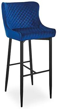 Barová stolička: COLIN B VELVET H-1 - kov/ tkanina granátová (Bluvel 86)