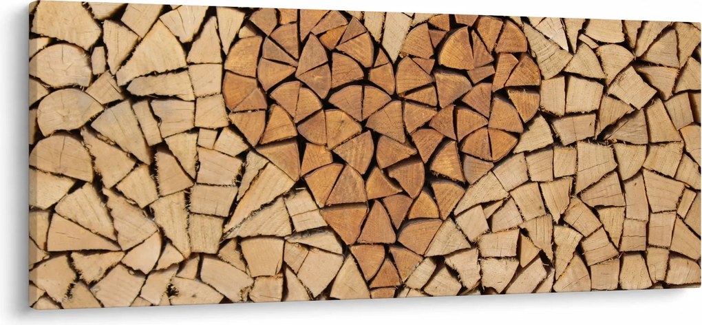 Obraz - Srdce z dreva (120x50 cm)