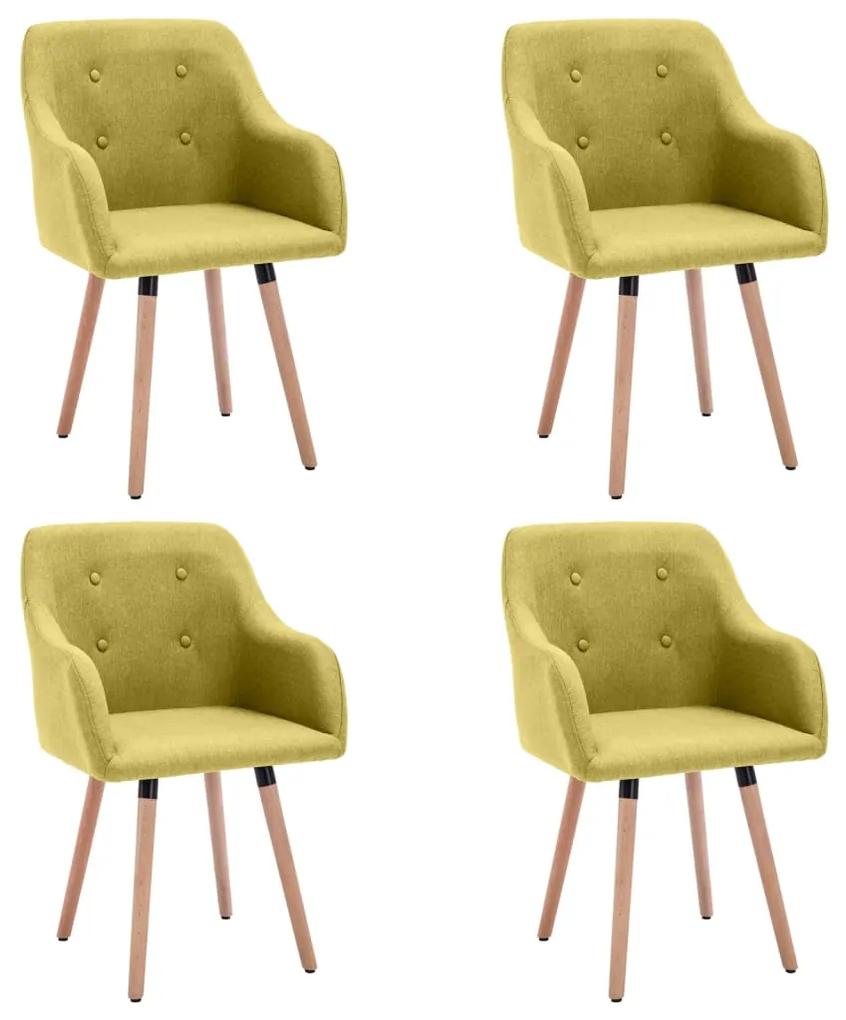 vidaXL Jedálenské stoličky 4 ks, zelené, látka