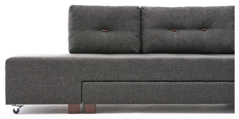 Tmavosivá rozkladacia rohová pohovka (pravý roh) Manama – Balcab Home