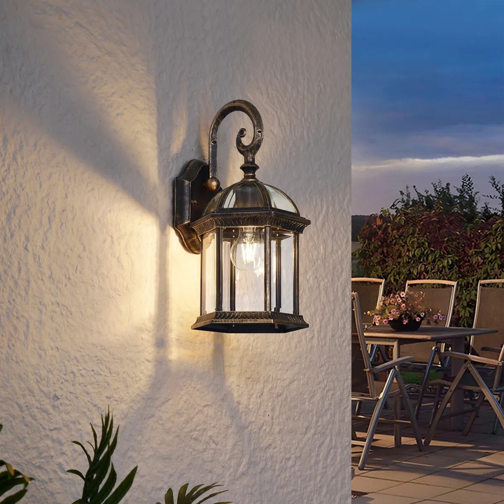 Klasické vonkajšie nástenné svietidlo antické zlato IP44 - Glasgow