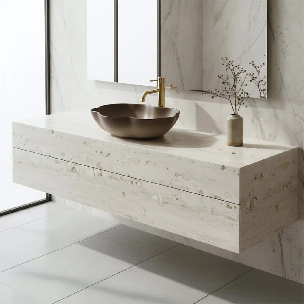 Rea Pearl, umývadlo na dosku 505x380x135 mm, béžová-hnedá-Ombre, REA-U0629