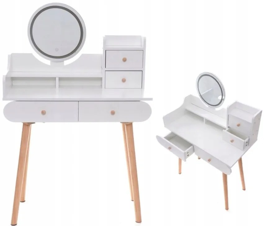 Elegantný toaletný stolík s LED svetlom v škandinávskom dizajne