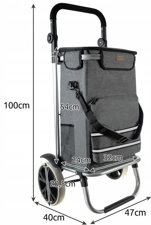Gardlov 23187 Nákupná taška na kolieskach 40 l, šedá
