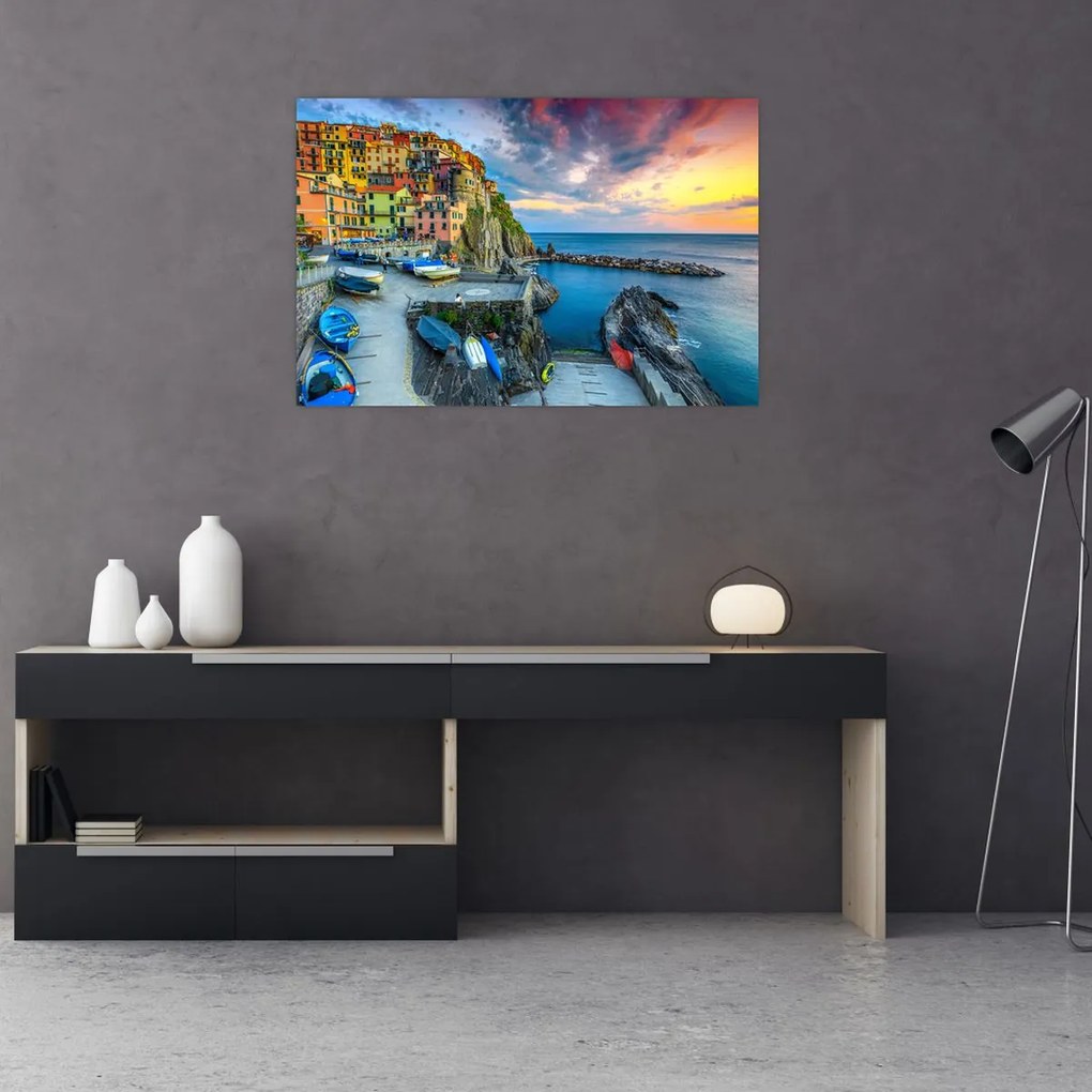 Obraz - Stredomorská dedina (90x60 cm)