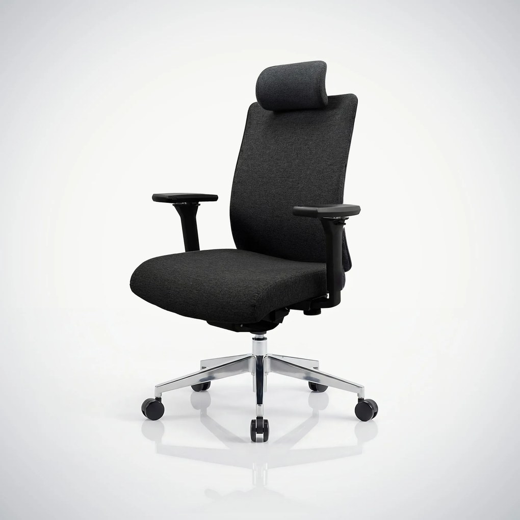 Ergonomická otočná kancelárska stolička, čierna: VECTOR