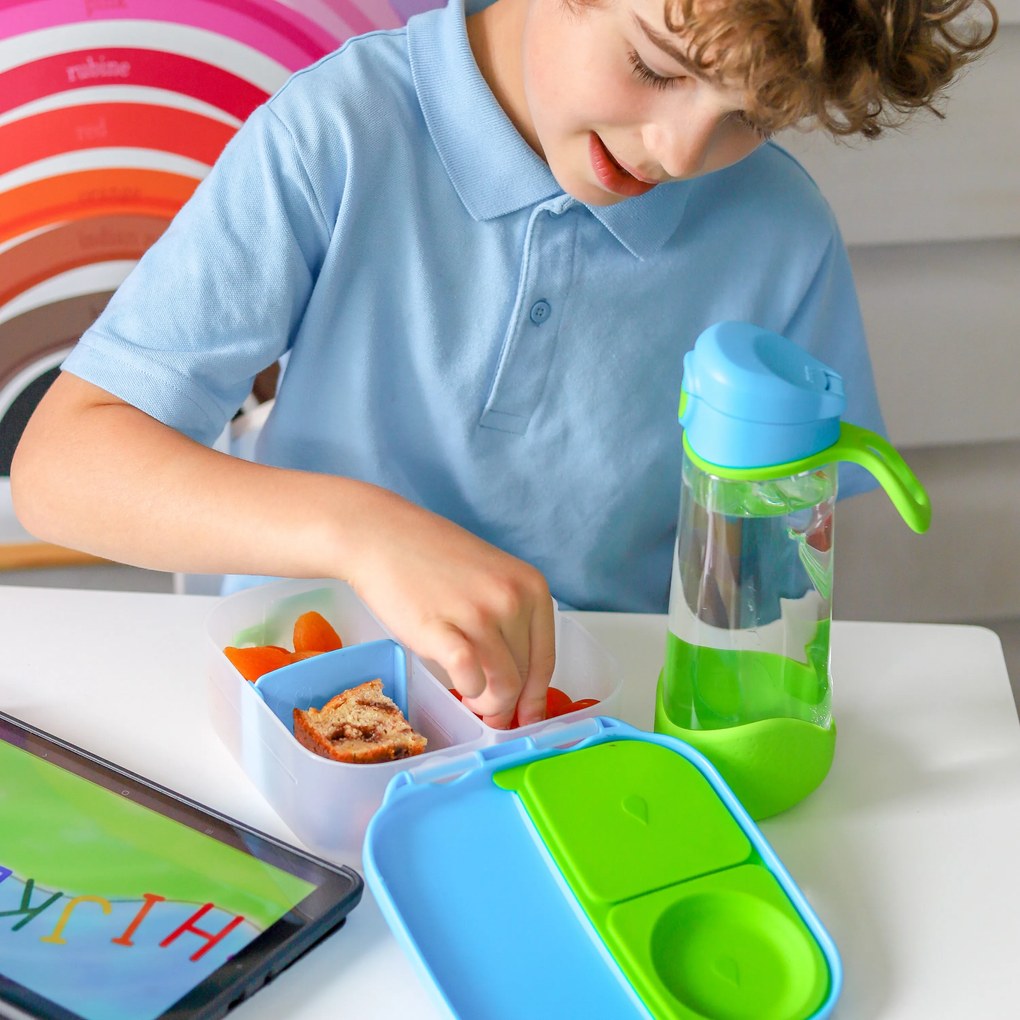 Desiatový box stredný - modrý/zelený