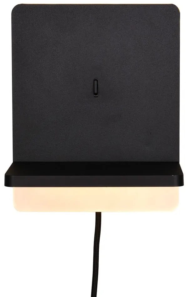 Matne čierne LED stmievateľné nástenné svietidlo Fairfield – Trio