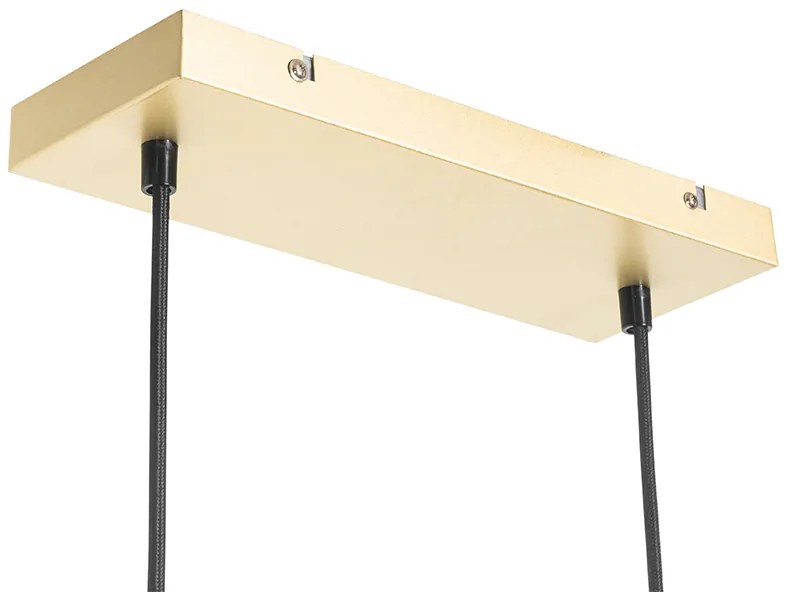 Dizajnové závesné svietidlo zlaté s bielym sklom 4-svetlo - Aniek