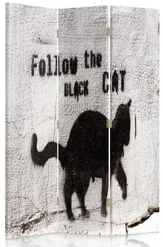 Ozdobný paraván Street Art Cat Graffiti - 110x170 cm, trojdielny, obojstranný paraván 360°