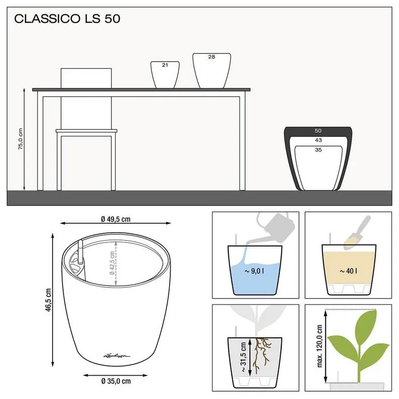 Classico antracit 50x47 cm