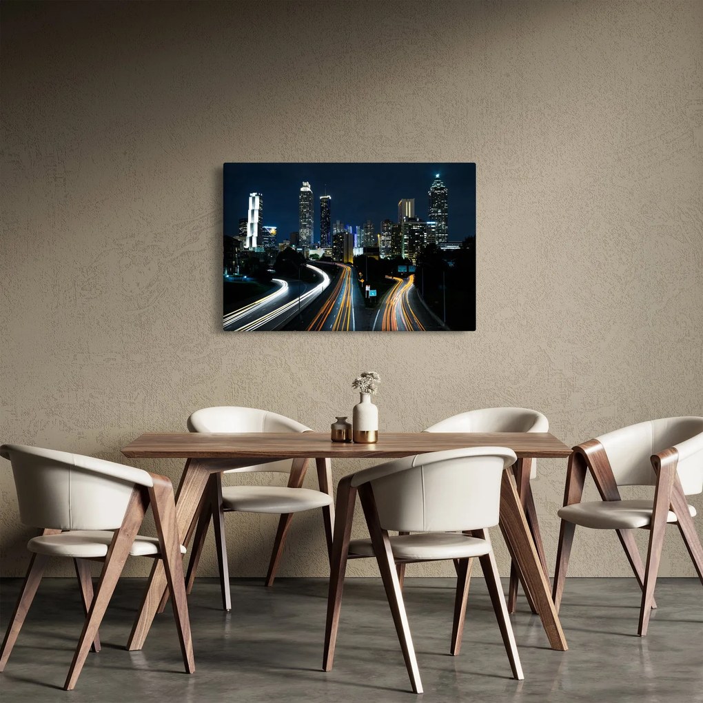 Obraz nočnej metropoly (90x60 cm)