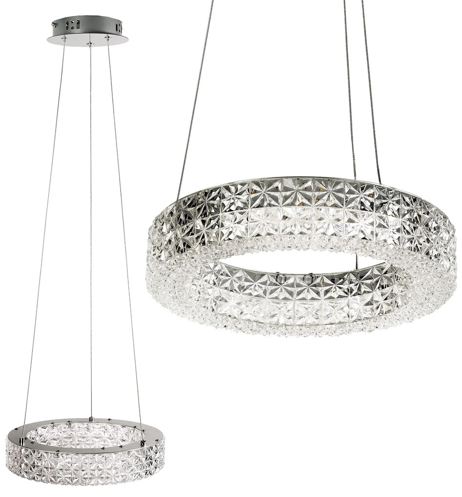 Toolight Toolight, LED závesné osvetlenie 28cm, 12W, 4000K, MS003-CP, chrómová, OSW-09613