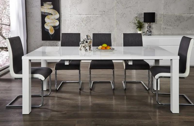 Jedálenský stôl Lucente biely 120 - 200 cm