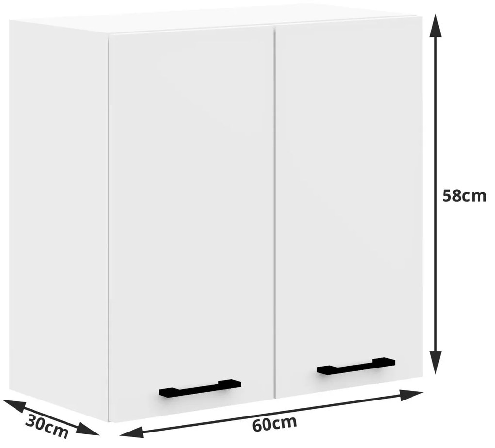 Kuchynská skrinka Olivia W II 60 cm - biela závesná