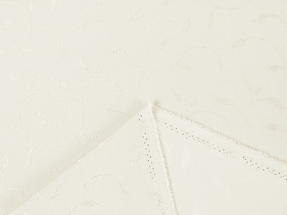 Biante Dekoračný záves TF-026 Popínavé lístky - smotanový 150x140 cm