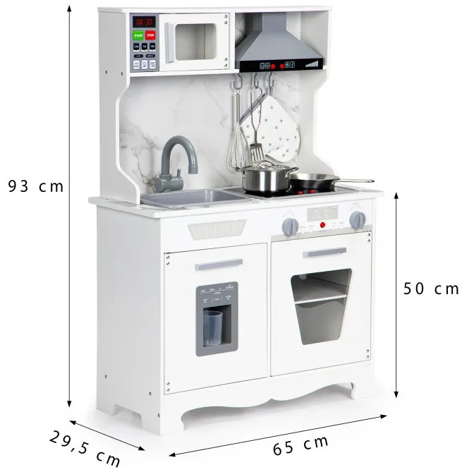 Drevená kuchynka pre deti so zvukmi + príslušenstvo ECOTOYS