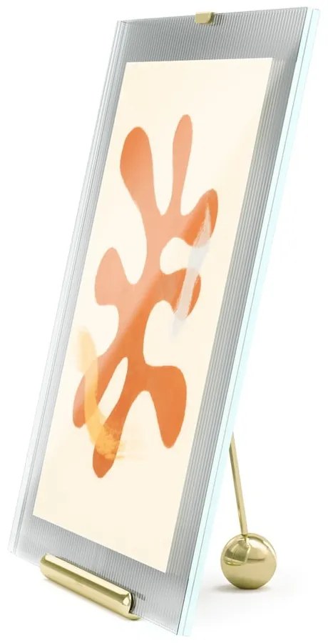 Sklenený stojací rámček v zlatej farbe 26x30,5 cm Flute – Umbra