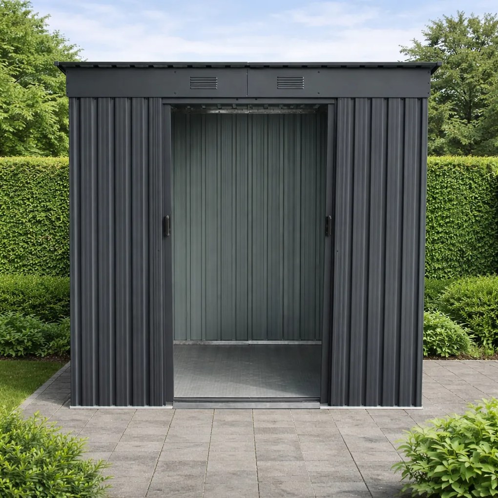 Záhradný domček BestBerg ZD-67A / 4,3 m² / 197 × 217 × 202 cm / antracitový