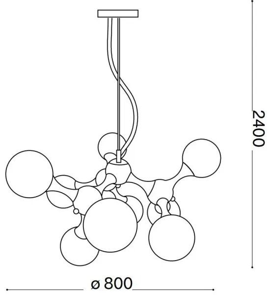 Ideal Lux - Luster na lanku NODI 9xE14/28W/230V mosadz