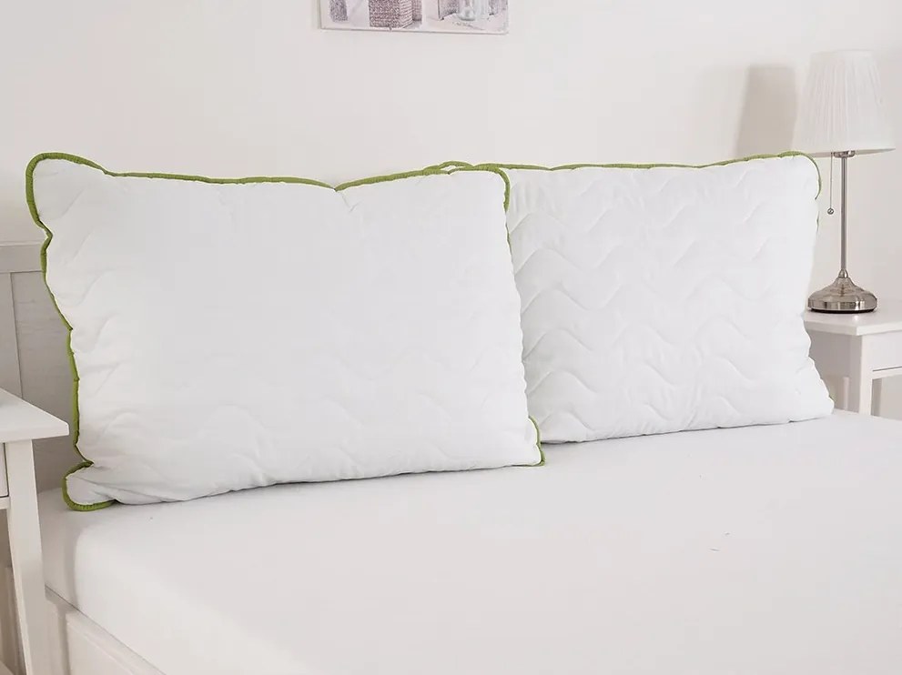 Guľôčkový vankúš BELLA ALOE VERA 70x90 cm, biely
