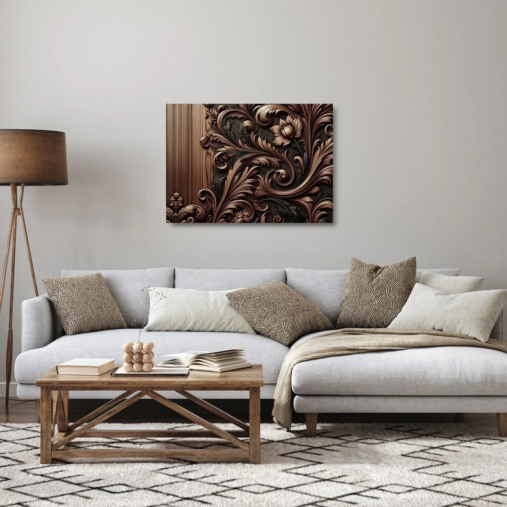 Sklenený obraz - Vzor z dreva (70x50 cm)