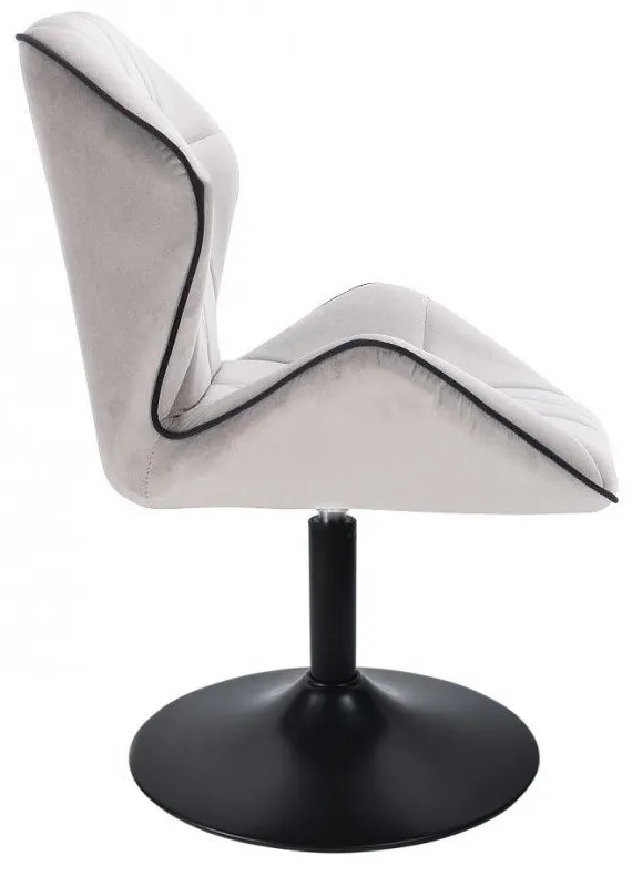 LuxuryForm DESIGN Stolička MILANO MAX VELUR na čiernom tanieri - sivá