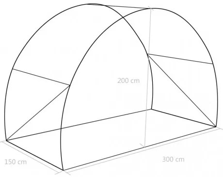 vidaXL Skleník s oceľovými základmi 4,5 m² 300x150x200 cm-