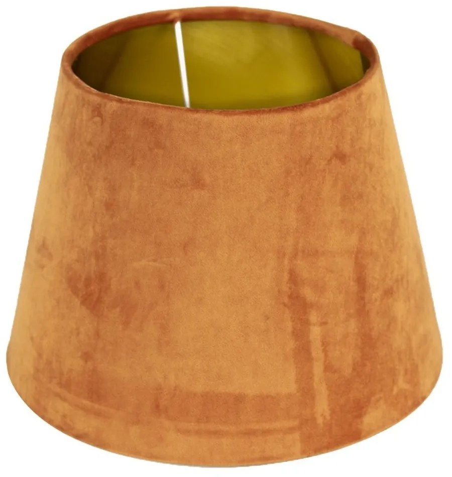 Zamatové oranžové tienidlo so zlatým vnútrom Orangee - Ø46 * 25cm