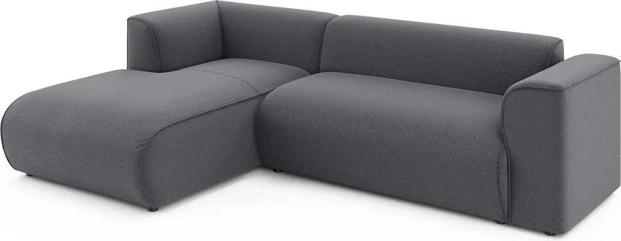 Tmavosivá rohová pohovka (ľavý roh/s leňoškou) Merid – Ropez
