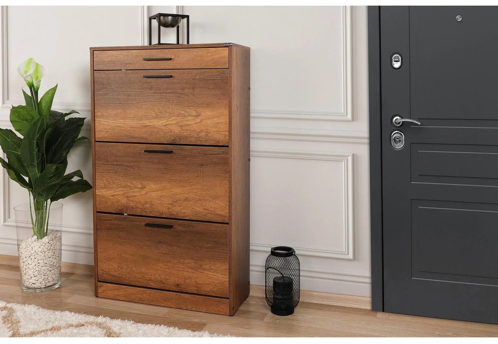 Botník (skrinka na topánky) Butoti 6 (orech oslo). Akcia -19%. Vlastná spoľahlivá doprava až k Vám domov. 1094668