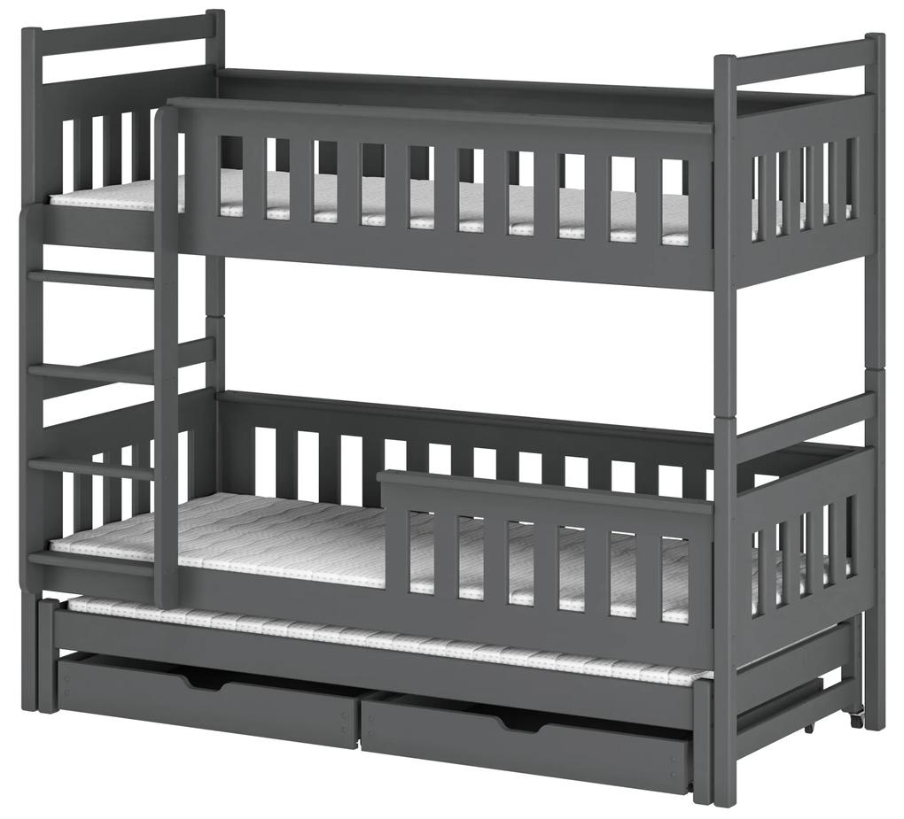 Detská posteľ 90 x 190 cm KARLA (s roštom a úl. priestorom) (grafit). Vlastná spoľahlivá doprava až k Vám domov. 1013258