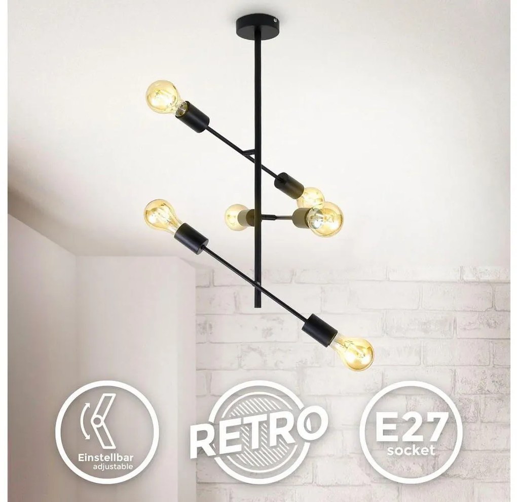 B.K. Licht 1344 - Luster na tyči 6xE27/60W/230V