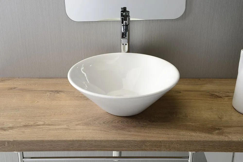 Aqualine Aqualine, COMILLAS keramické umývadlo 42x15 cm, na dosku, biela lesklá, BH7012