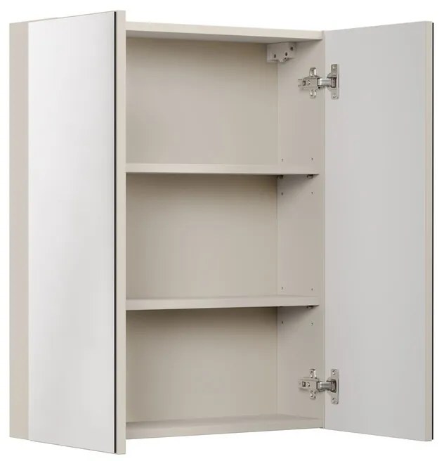 Horná kúpeľňová skrinka Bella Cashmere so zrkadlom 2D 60 cm kašmír