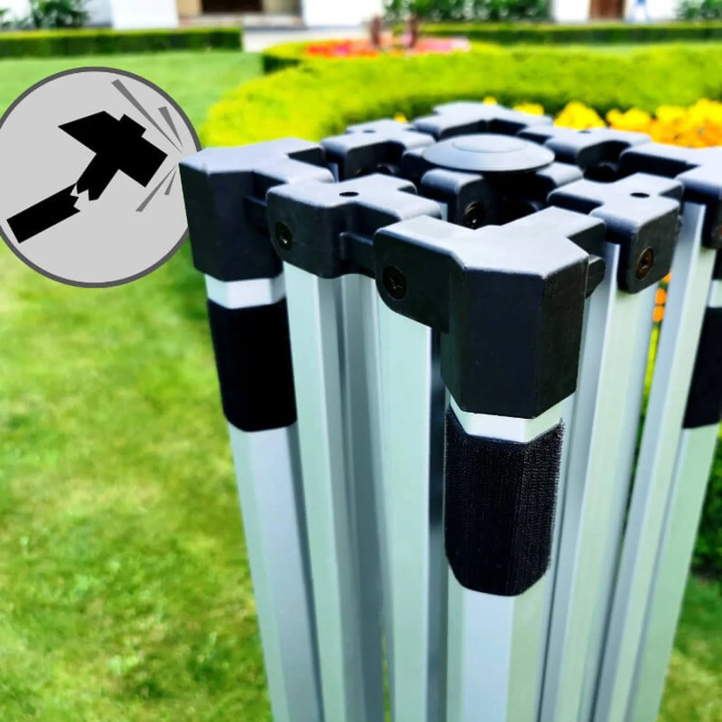 BRIMO Hliníkový Skladací Nožnicový stan 3x3m: Rýchlosť a Spoľahlivosť pre Neziskové Spolky a Kluby - s 3 stenami - Béžová 4