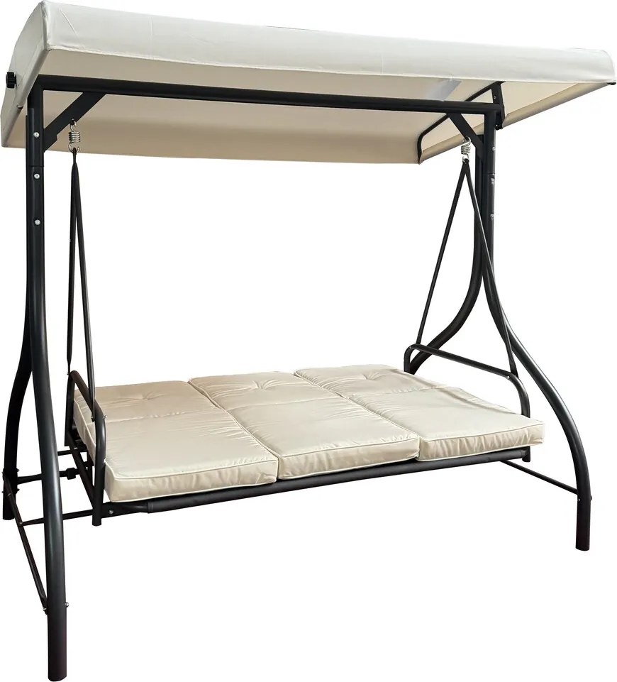 PARIS záhradná hojdačka kovová béžová