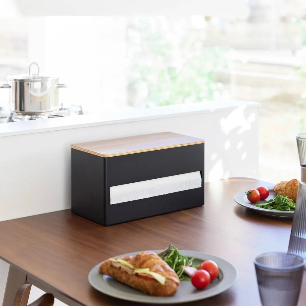 Čierny kovový stojan na papierové utierky Rin – YAMAZAKI