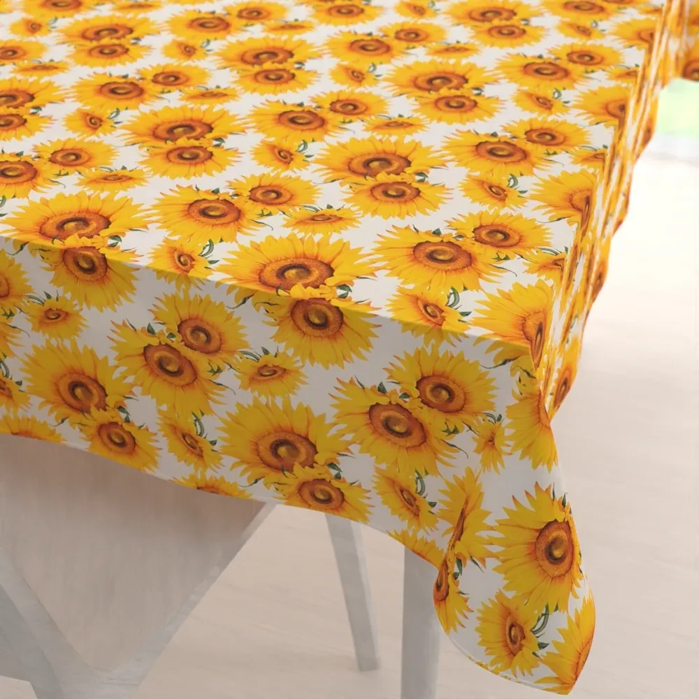 Biante Dekoračný obdĺžnikový obrus PML-102 Slnečnice na bielom 50x100 cm