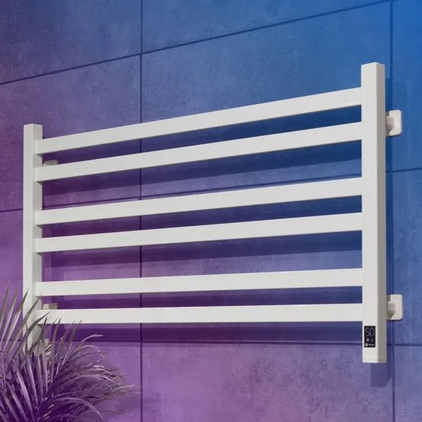 Kúpeľňový rebríkový radiátor s termostatom AVANGARD 300W/230V 50,6 cm IP44, biely, ľavý