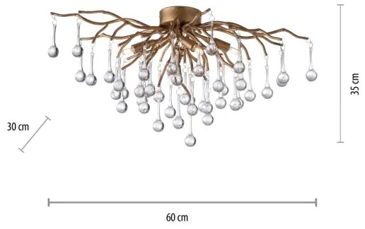 Paul Neuhaus 8090-11 - Prisadený luster ICICLE 4xG9/40W/230V 30x60 cm mosadz