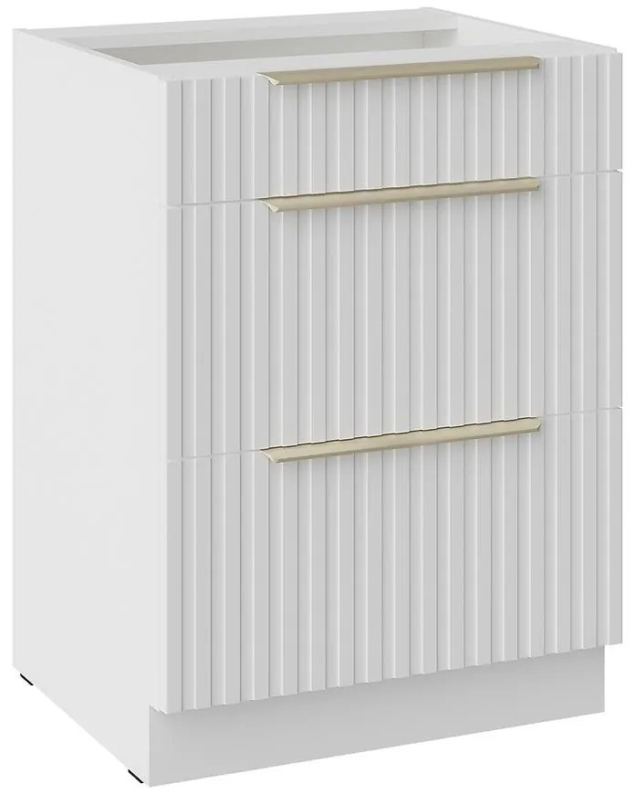 Kuchynská Skrinka Tuluza 60D 3S BB biely mat lamel