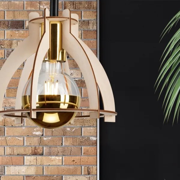 Prisadený luster LANDO 1xE27/15W/230V buk