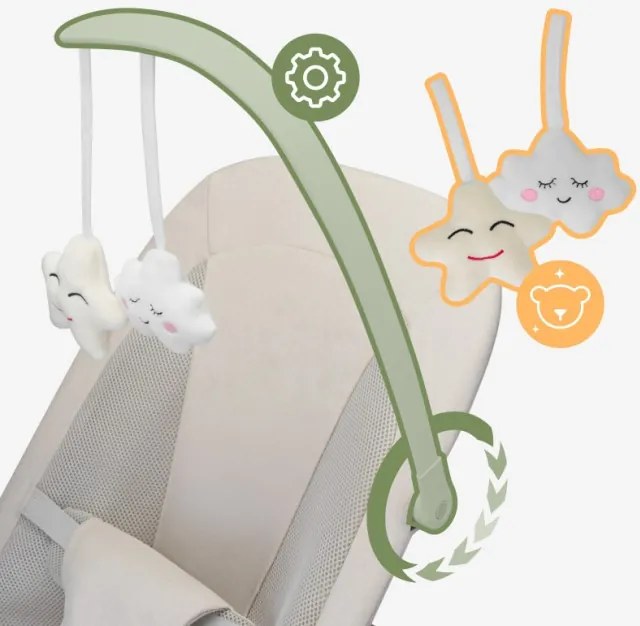 Detské hojdacie kreslo Moon 50 béžové