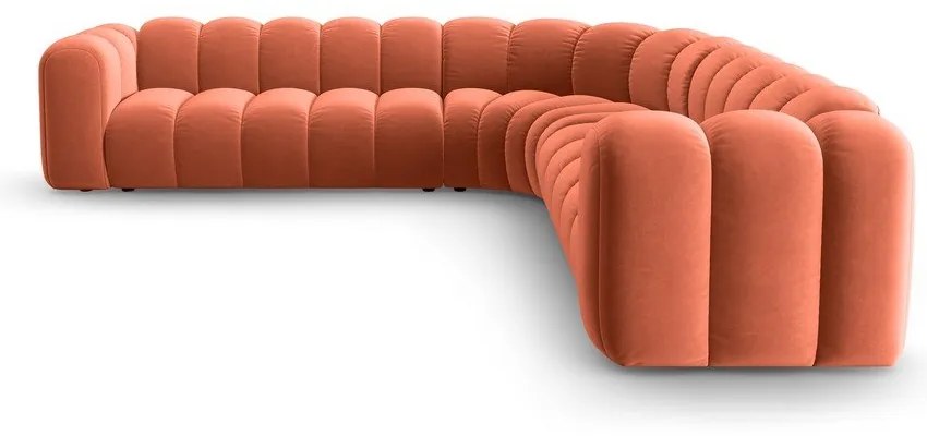 Ružová zamatová modulárna rohová pohovka Lupine – Micadoni