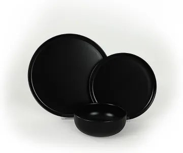 Jedálenská súprava 18 ks čierna/keramika