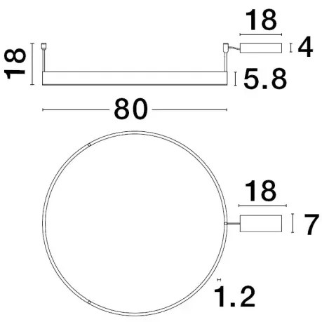 Stropné svietidlo LED so stmievaním Motif 80 čierne