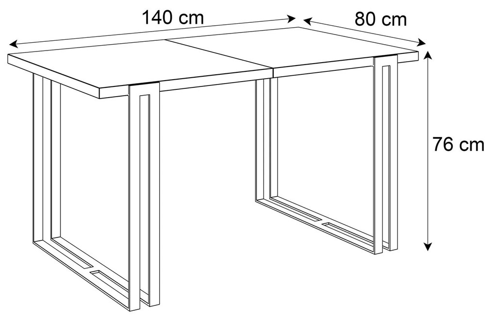 Jedálensky rozkladací stôl KALEN II dub lefkas Rozmer stola: 140/240x80cm