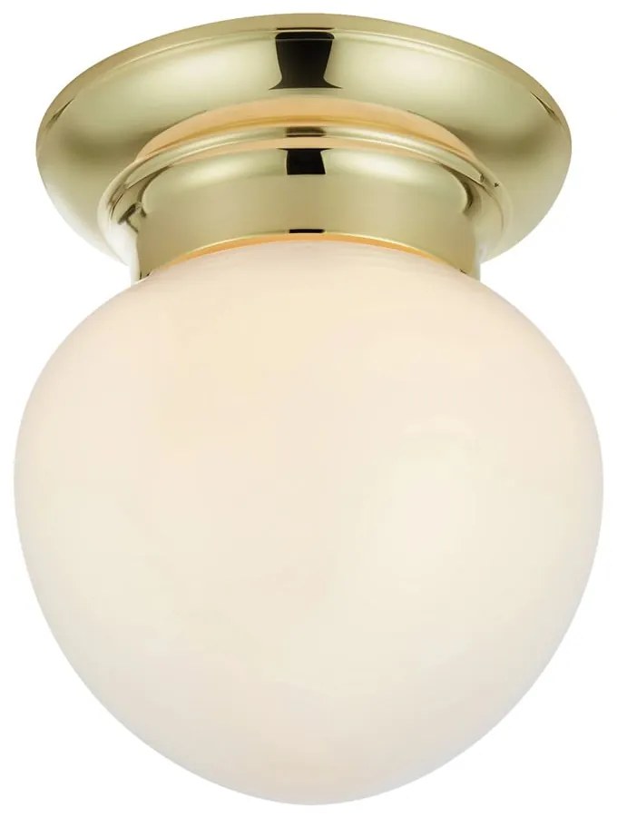 Biele/v mosadznej farbe stropné svietidlo so skleneným tienidlom Ronda – Markslöjd