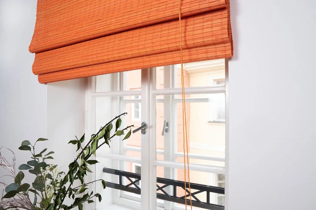 Bambusová rímska roleta oranžová Šírka rolety: 60 cm, Rozvin rolety: 200 cm